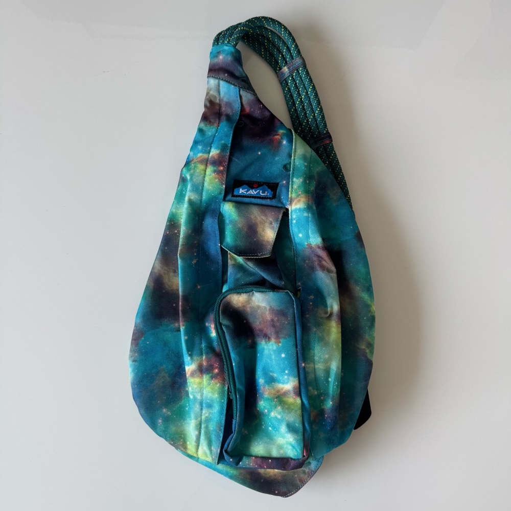Kavu Rope Sling Bag Galaxy Space Crossbody Travel Backpack Hiking Day Pack
